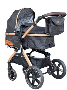 Детская коляска-трансформер 2в1 Ining Baby X1, черная, 0+