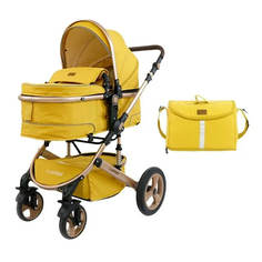 Детская коляска-трансформер 2в1 Luxmom 518, желтая 0+