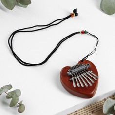 Музыкальный инструмент Music Life Калимба, сердечко, 8 язычков, деревянная, 7х5х1,8 см