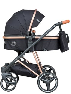 Детская коляска-трансформер 2в1 Ining Baby V7, черная, 0+