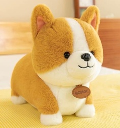 Мягкая игрушка Щенок корги, оранжевый No Brand