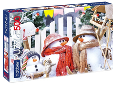 Пазл Hatber Premium Забавные снеговики 500 элементов, А2, 460Х340мм 500ПЗ2-21015