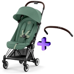 Прогулочная коляска Cybex Coya на шасси Chrome, leaf green + бампер
