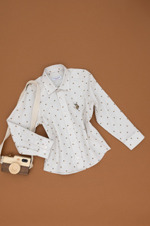 Сорочка US Polo Assn G083SZ0040AZOTKIDS_VR049_11_12, кремовый, 146-152