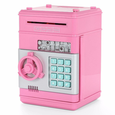 Копилка для денег Сейф Number Bank, розовый MKB830850 No Brand
