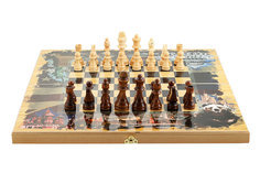 Шахматы, шашки, нарды 3 в 1 Мозаика, дерево, 50х50см No Brand