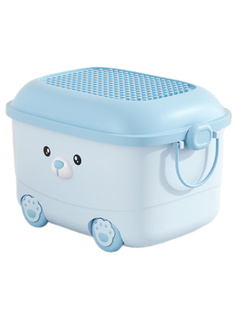 Ящик для хранения игрушек StarFriend Медведь 26 литров, голубой, 40х29х26 см