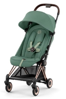 Прогулочная коляска Cybex Coya на шасси Rosegold Leaf Green