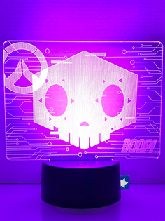Настольный 3D ночник светильник StarFriend Овервотч череп Сомбра Overwatch usb 12,5 см
