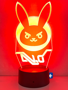 Настольный 3D ночник светильник StarFriend Овервотч кролик Overwatch usb 7 цветов 20 см