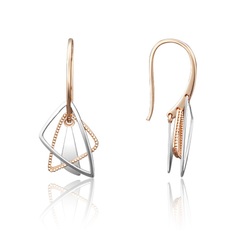 Серьги из белого золота/красного золота PLATINA jewelry 02-3987-00-000-1111-63