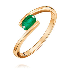Кольцо из красного золота с изумрудом р. 18 ADAMAS 1401513/01-А50-543 АДАМАС