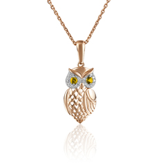 Кулон из красного золота PLATINA jewelry 03-2338-01-404-1110-03, фианит