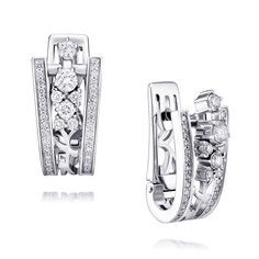 Серьги из белого золота с бриллиантом ADAMAS 2456333/01-А511Д-41 АДАМАС