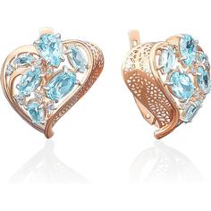 Серьги из красного золота PLATINA jewelry 02-3763-00-207-1110-46, топаз/фианит