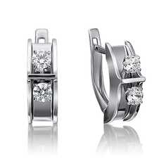 Серьги из белого золота PLATINA jewelry 02-4264-00-501-1120-38, Swarovski