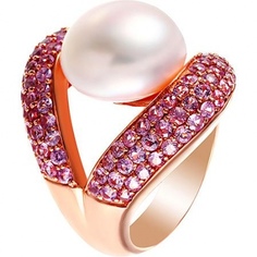 Кольцо из серебра р. 17 Джей Ви RX_140_KO_PS_WRCH_PINK, жемчуг