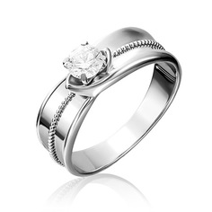Кольцо из белого золота р. 16 PLATINA jewelry 01-5166-00-501-1120-38, фианит