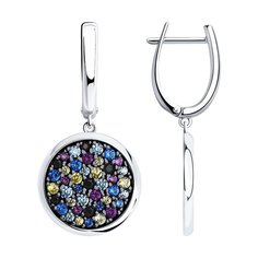 Серьги подвески из серебра SOKOLOV 94026075, фианит