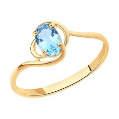 Кольцо из красного золота р. 15,5 Diamant 51-310-00972-1, топаз