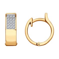 Серьги конго из красного золота SOKOLOV 0200146, фианит