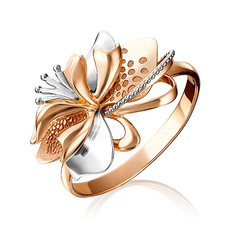 Кольцо из комбинированного золота р. 16 PLATINA jewelry 01-5102-00-000-1111-48