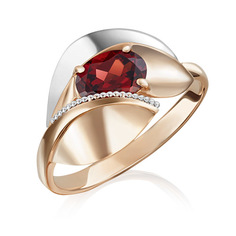 Кольцо из золота с гранатом р. 19,5 PLATINA jewelry 01-5081-00-204-1111-46