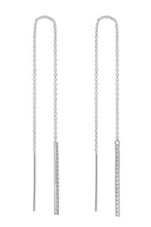 Серьги продевки из серебра WONDERLI СЦДР3001К фианит