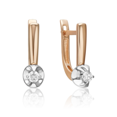 Серьги из белого/красного золота PLATINA jewelry 02-5357-00-101-1111, бриллиант