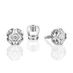 Серьги пусеты из белого золота PLATINA jewelry 02-5333-00-101-1120, бриллиант