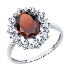 Кольцо из серебра р. 19,5 Diamant 94-310-02042-2, фианит/гранат