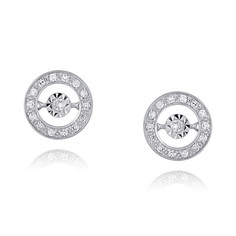 Серьги пусеты из красного золота ADAMAS 21041433/01-А50Д-41, бриллиант АДАМАС