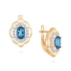 Серьги из красного золота ADAMAS 24041158/03-А50ДЧ-660, топаз/фианит АДАМАС