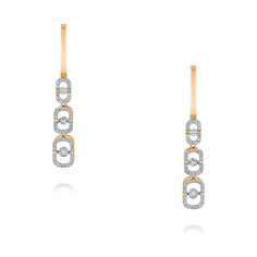 Серьги подвески из красного золота ADAMAS 24041431/01-А50Д-41, бриллиант АДАМАС
