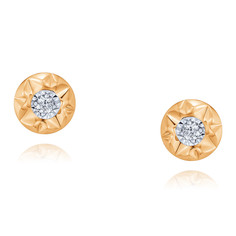 Серьги пусеты из красного золота ADAMAS 21041426/01-А50Д-41, бриллиант АДАМАС