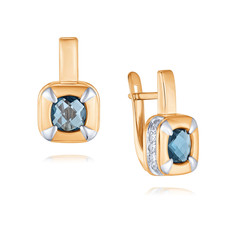 Серьги из красного золота ADAMAS 24041268/01-А50Д-660, топаз/фианит АДАМАС