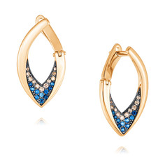 Серьги из красного золота ADAMAS 24041414/01-А50Ч-481, бриллиант/сапфир АДАМАС
