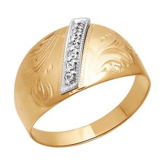 Кольцо из комбинированного золота р. 16,5 SOKOLOV 014742, фианит