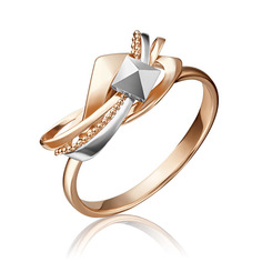 Кольцо из комбинированного золота р. 16 PLATINA jewelry 01-5129-00-000-1111-04