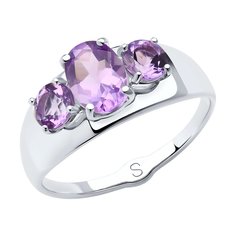 Кольцо из серебра р. 19 Diamant 94-310-00556-3, аметист