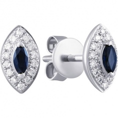 Серьги из желтого золота Джей Ви ME34153-YG-S_SAEM-1_SR_SA_YG, бриллиант