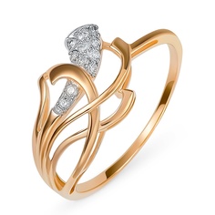 Кольцо из красного золота р. 18,5 585Gold 301012102, фианит