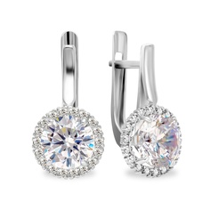Серьги из серебра 585Gold 702011123, фианит