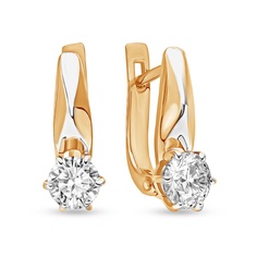 Серьги из красного золота 585Gold 302006393, фианит