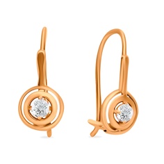 Серьги из красного золота 585Gold 302007206, фианит