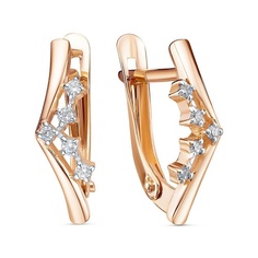Серьги из красного золота 585Gold 302007255, фианит