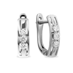 Серьги из серебра 585Gold 702010662, фианит