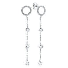 Серьги из серебра 585Gold 702007587, фианит