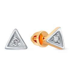 Серьги из красного золота 585Gold 102007806, бриллиант