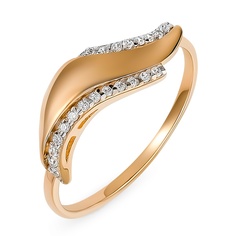 Кольцо из красного золота р. 18,5 585Gold 301012047, фианит